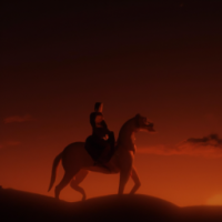 a man riding a horse